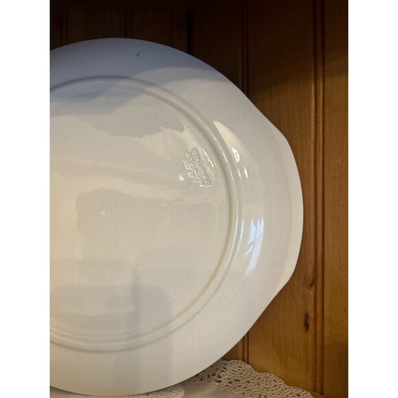 Vintage Salem American Ironstone Fruit Pattern Ceramic Serving Cake Plate Handle - Picture 3 of 3